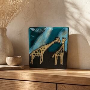 Mara Tile Trivet 6"X6" - Giraffes Decor